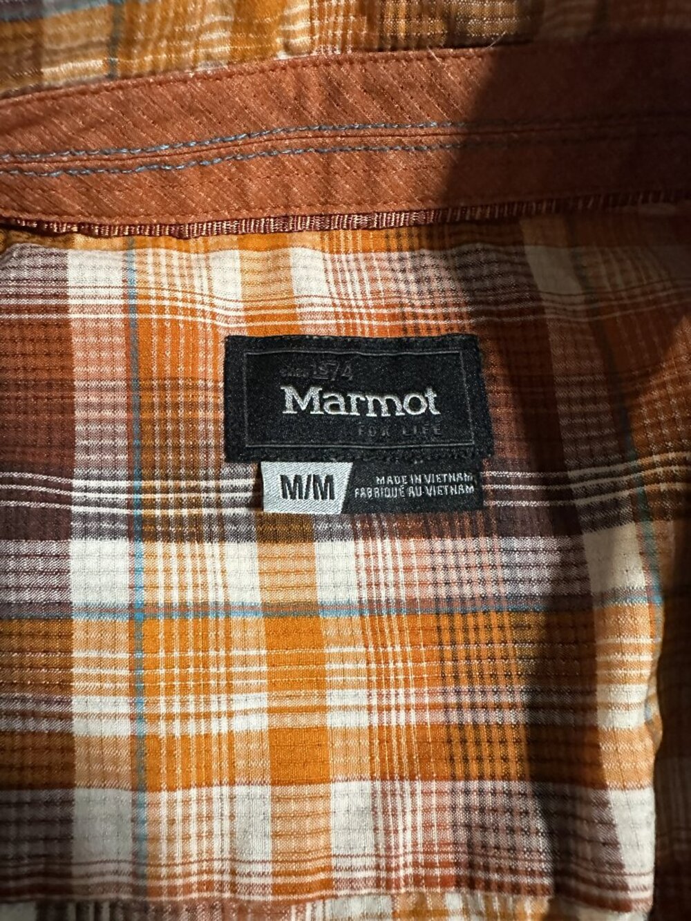 Perfect for Fall! Marmot Orange Button Down